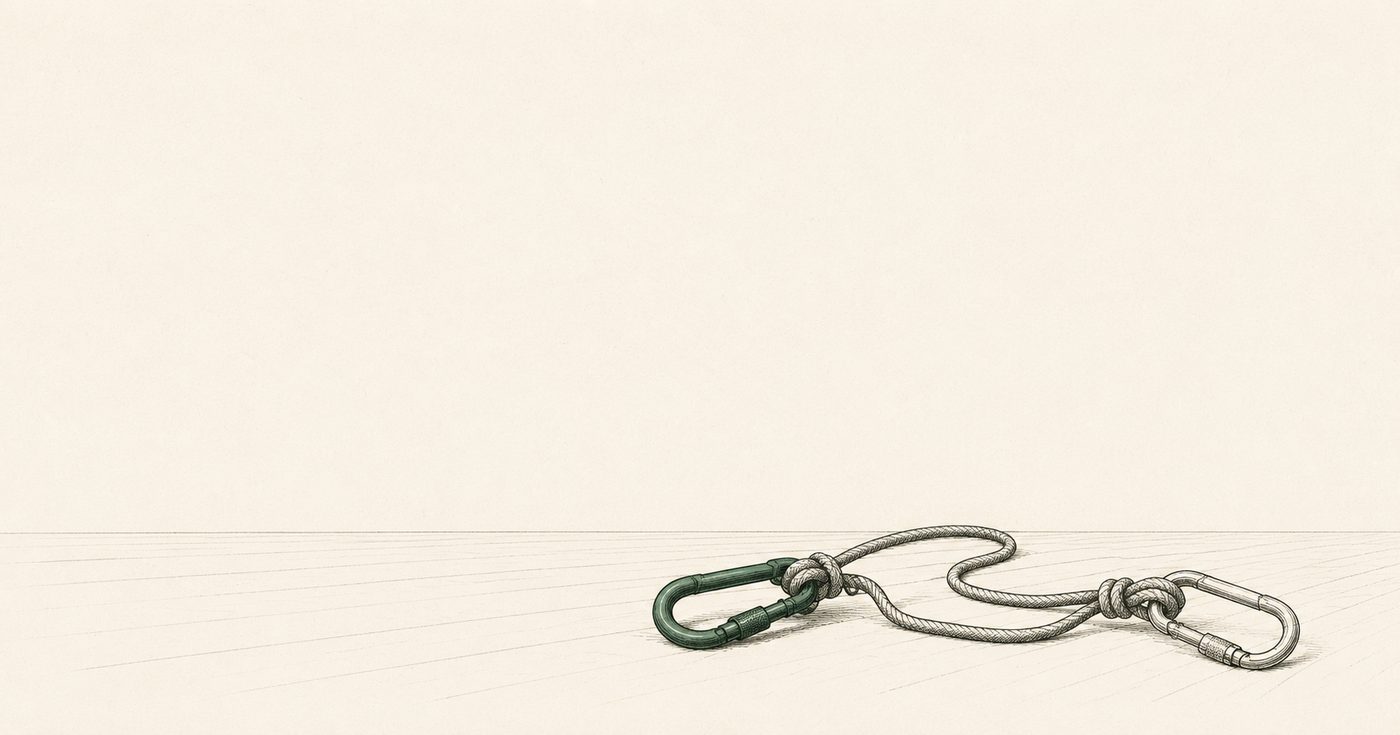 Climbing hardware on a minimalist floor