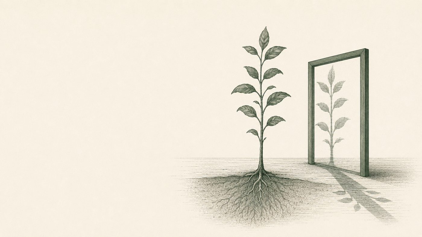 Botanical shadow and etched frame