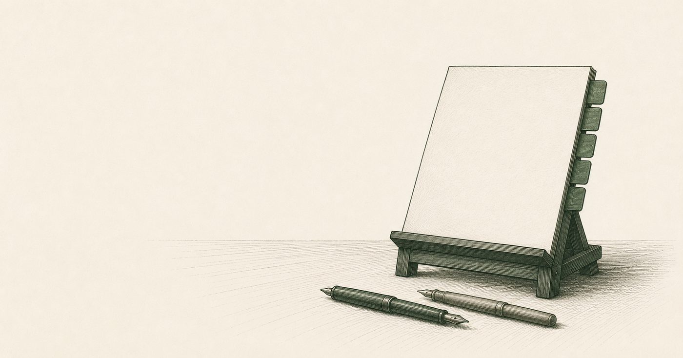 Notepad and pens