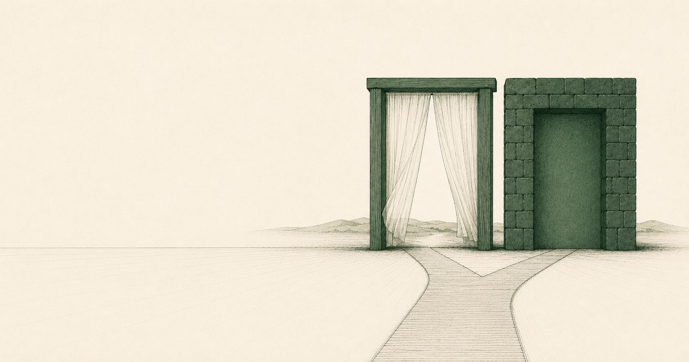 Quiet portals in a minimalist landscape