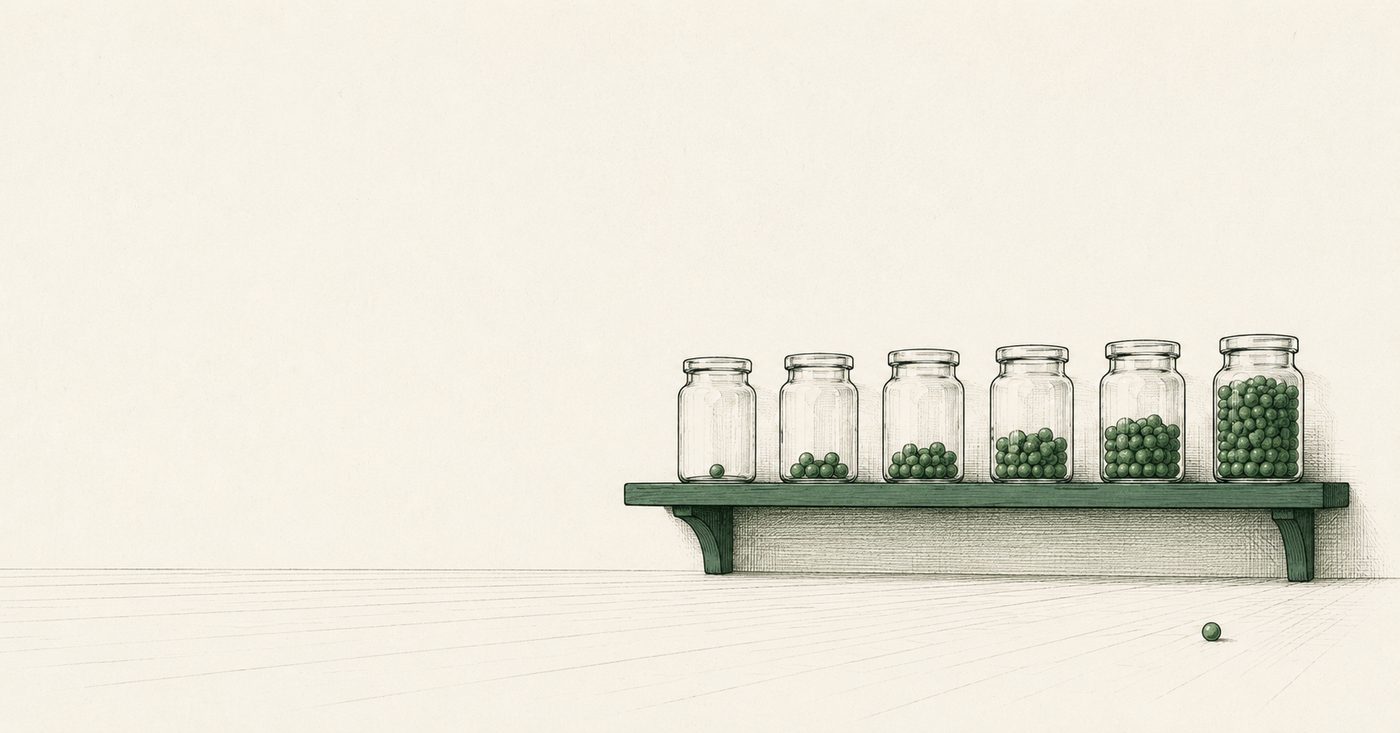 Simple shelf with glass jars