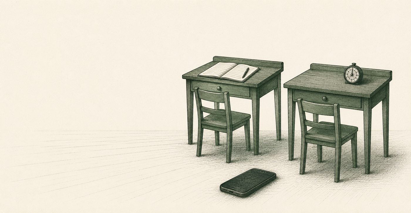 Quiet study space and forgotten phone